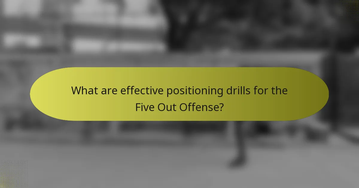 What are effective positioning drills for the Five Out Offense?