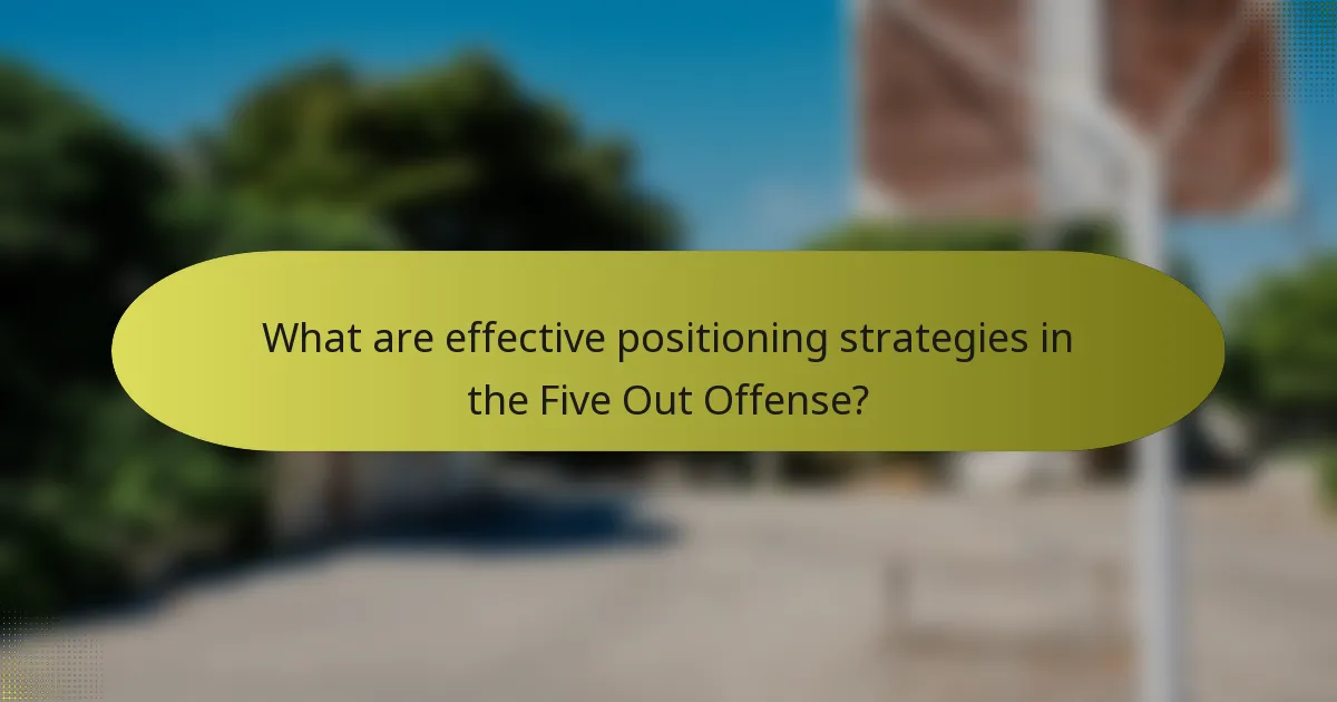 What are effective positioning strategies in the Five Out Offense?