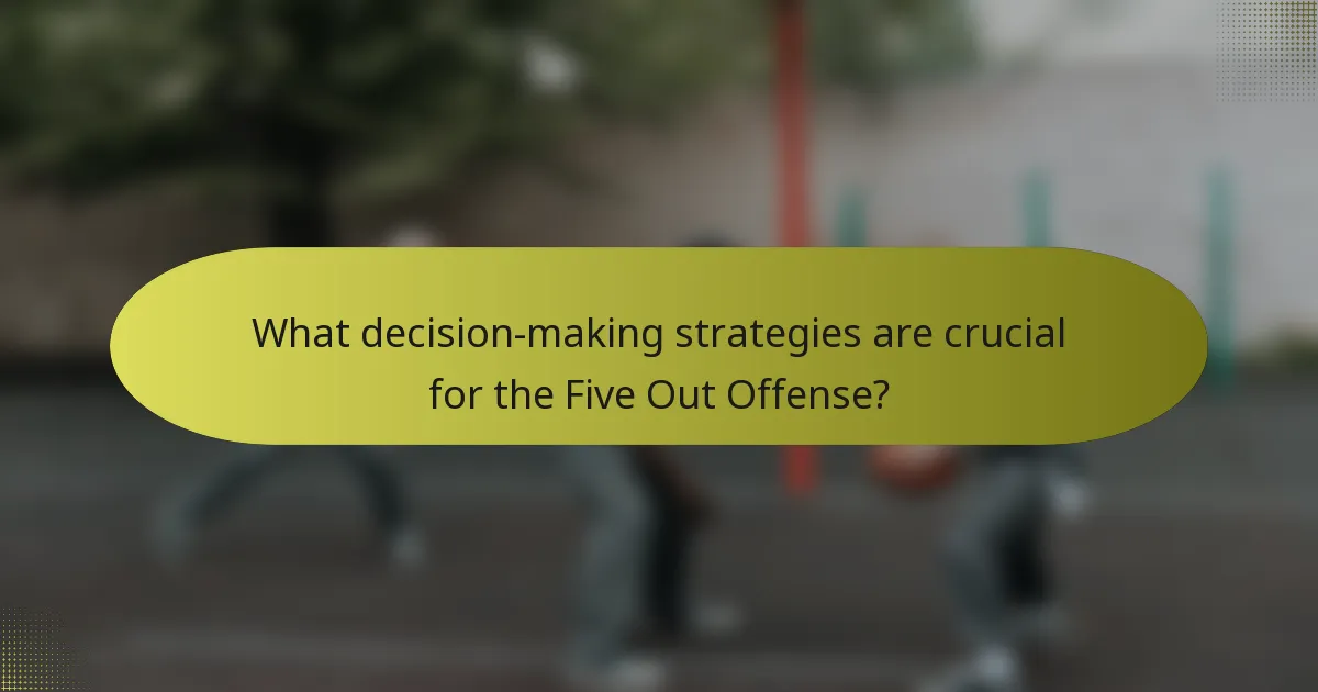 What decision-making strategies are crucial for the Five Out Offense?