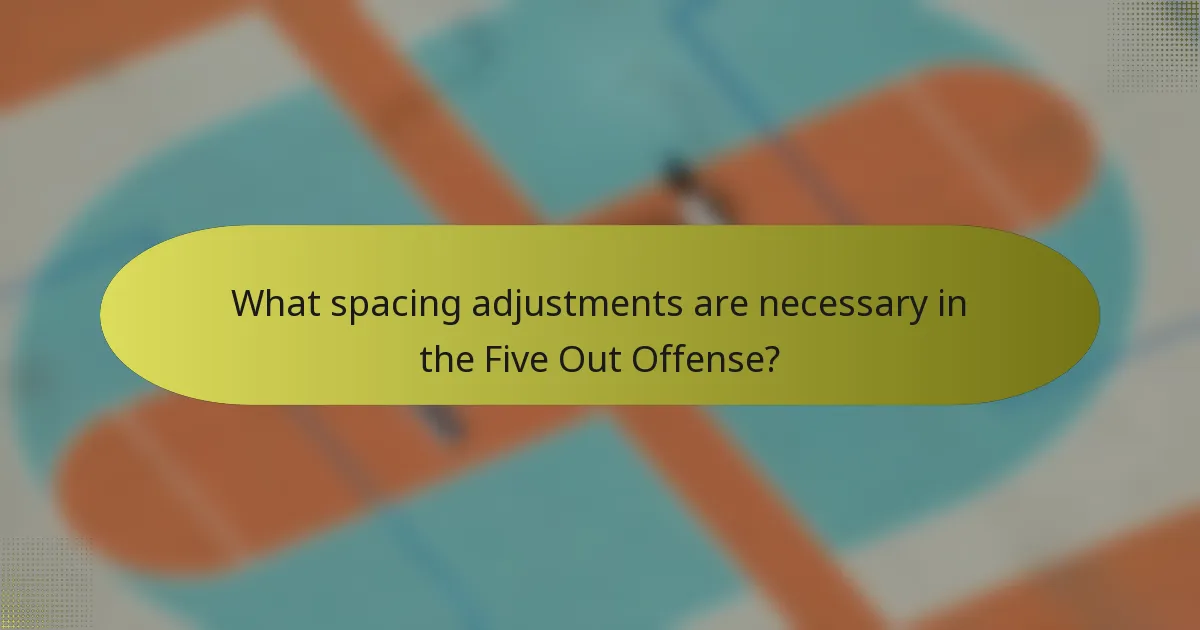 What spacing adjustments are necessary in the Five Out Offense?